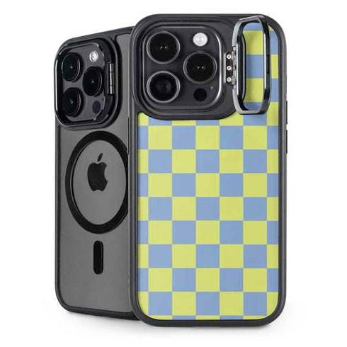 Neon Checkered iPhone 15 Pro Kickstand Case